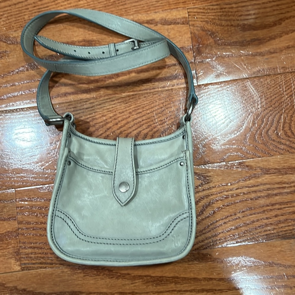 FRYE Madison North South Leather Mini Crossbody Bag Sky Blue - Picture 3 of 10